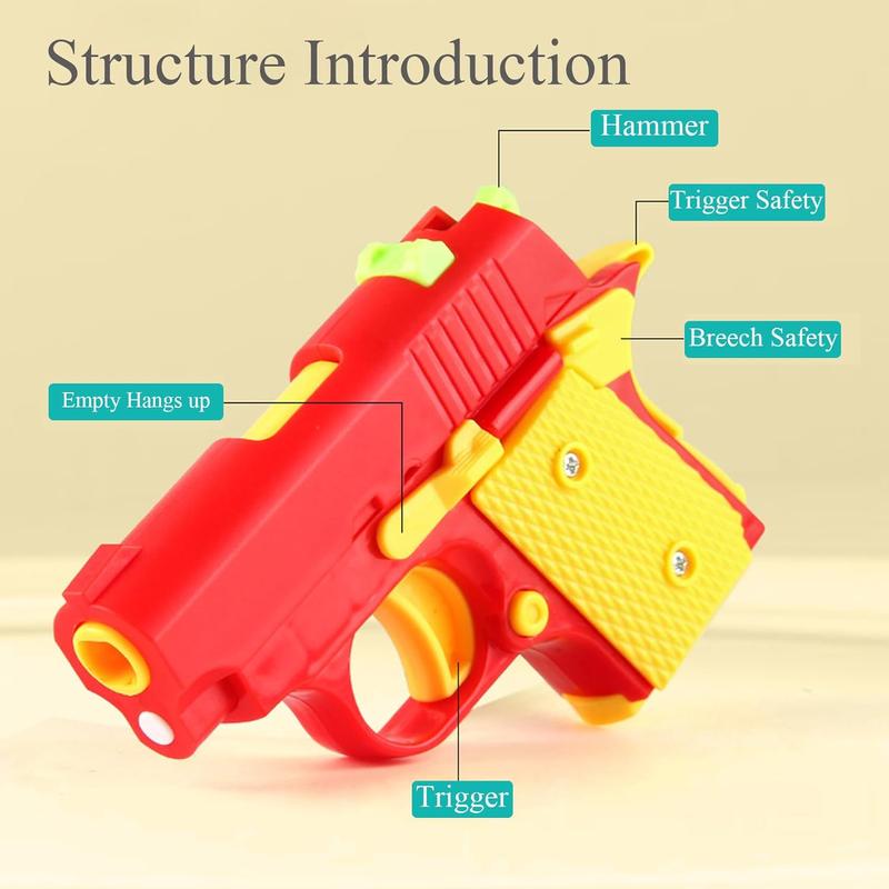 Fidget Pistol Toys for Adults, 3D Printed Mini 1911 Small Pistol Toys,A Stress-Relieving Toy Suitable for Relieving ADHD and Anxiety, The Best Gift for Friends (Purple Green+red Yellow)