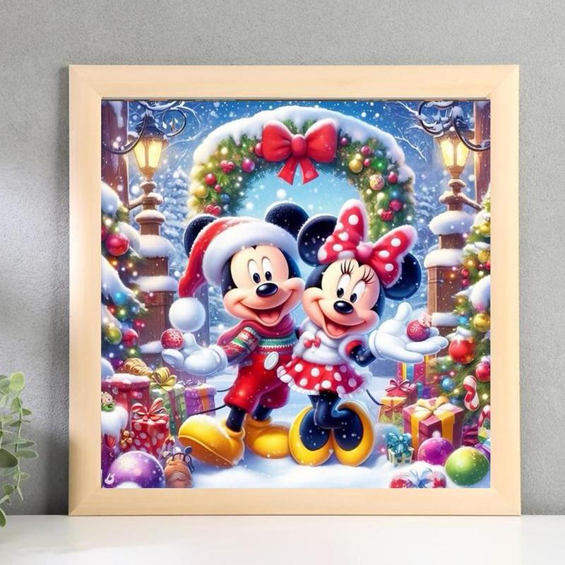 Disney DIY 5D Diamond Arts Colorful Painting Kit, Mickey & Minnie Pattern Diamond Arts Painting without Frame, Wall Art Decor for Home