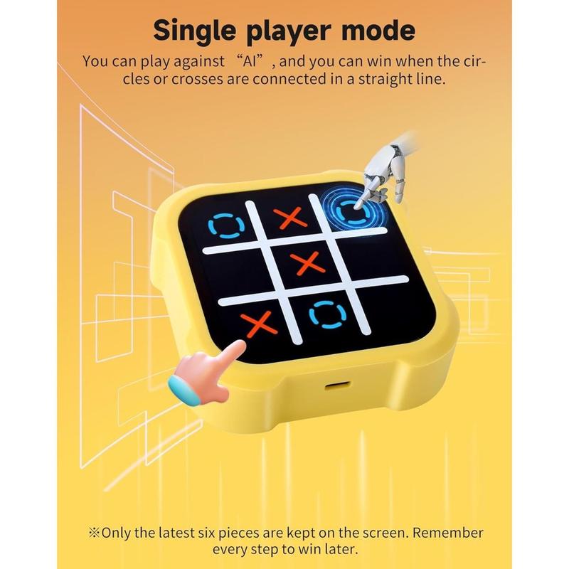 Electronic Tic-Tac-Toe Game, Educational Chessboard, Portable Chess Board Game, Indoor Recreation Equipment for Home & Office