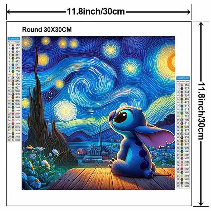 Cartoon Stitch Pattern DIY Diamond Arts Colorful Painting Kit without Frame, DIY 5D Diamond Arts Colorful Painting for Bedroom Home Wall Decor