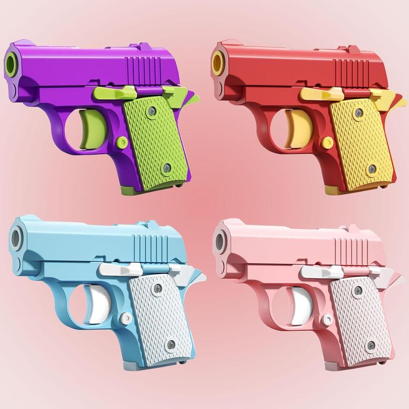 Fidget Pistol Toys for Adults, 3D Printed Mini 1911 Small Pistol Toys,A Stress-Relieving Toy Suitable for Relieving ADHD and Anxiety, The Best Gift for Friends (Purple Green+red Yellow)