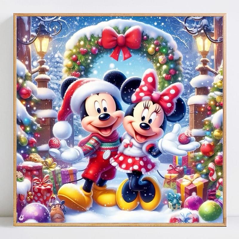 Disney DIY 5D Diamond Arts Colorful Painting Kit, Mickey & Minnie Pattern Diamond Arts Painting without Frame, Wall Art Decor for Home