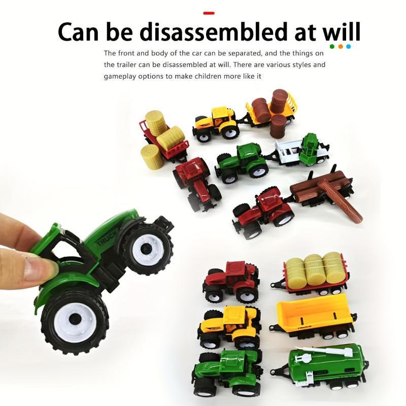 3-in-1 Tractor Combination Set Simulation Toy Car Model with Gift Box Packaging