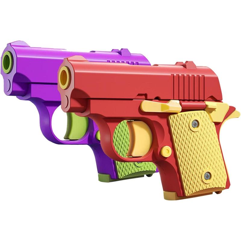 Fidget Pistol Toys for Adults, 3D Printed Mini 1911 Small Pistol Toys,A Stress-Relieving Toy Suitable for Relieving ADHD and Anxiety, The Best Gift for Friends (Purple Green+red Yellow)