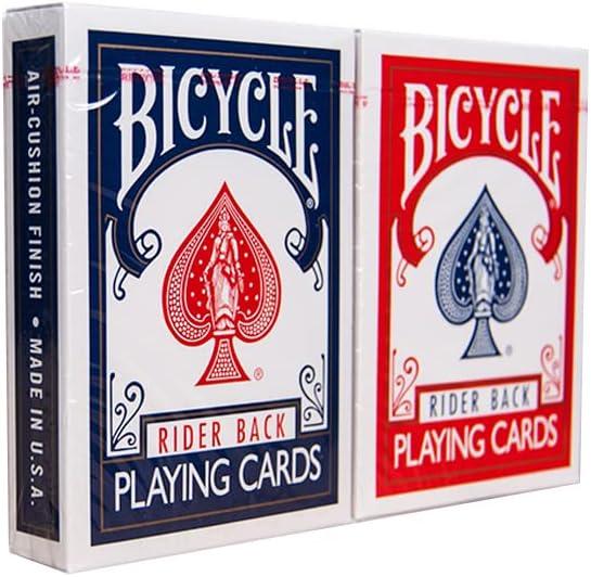 Bicycle Rider Back Playing Cards, Standard Index, Poker Cards, Premium Playing Cards, Red & Blue, 2 Count (Pack of 1)