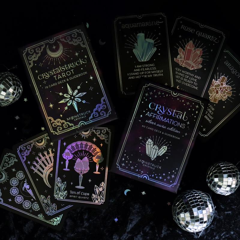 SILVER BUNDLE SET - Crystalstruck Tarot & Crystal Affirmations Card Decks tarot card