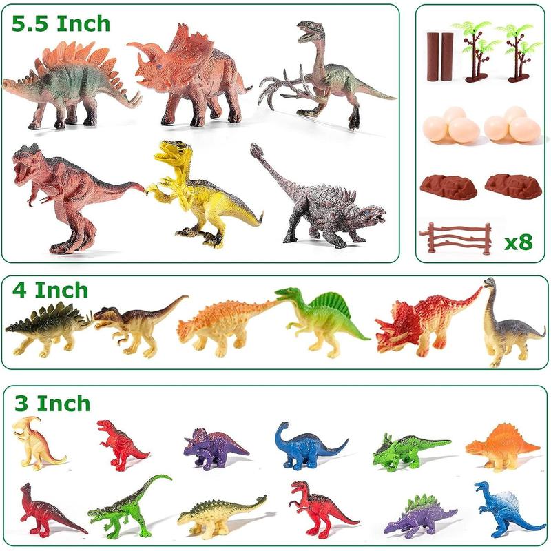 Halloween Thanksgiving Day Christmas Gifts for Boys Dinosaur Toys for Kids 3-5 Years, 45Pcs Realistic Dinosaur Toy, Educational Figures, Gift for Boys Girls