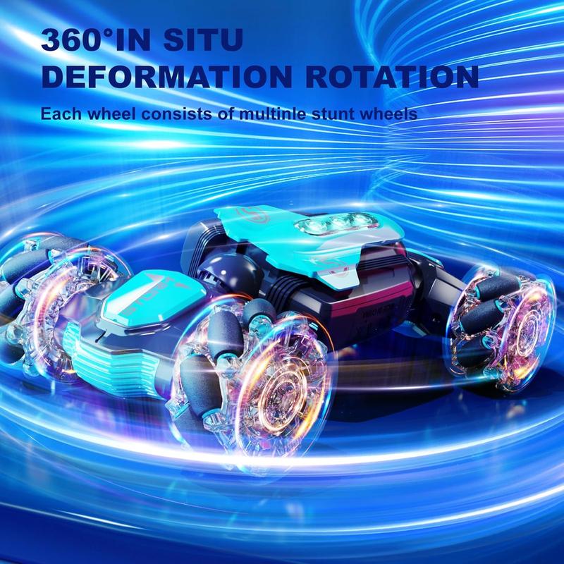 Gesture Sensing RC Stunt Car Remote Control Car 360° Rotating 4WD 2.4Ghz RC Cars Transform Car Toys for Boys 4-7 Birthday Present for Age 8-12