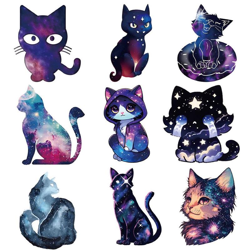 Starry Sky Cat Series Sticker, 102pcs set Waterproof Self Adhesive Decor Paper, DIY Decor Sticker for Gift Greeting Card Water Bottle Laptop Phone