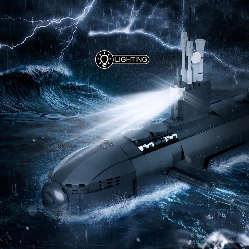 Virginia-class Nuclear Submarine Building Blocks Set, Perfect Christmas & Halloween Collections for Adults and Kids (1019 pcs)