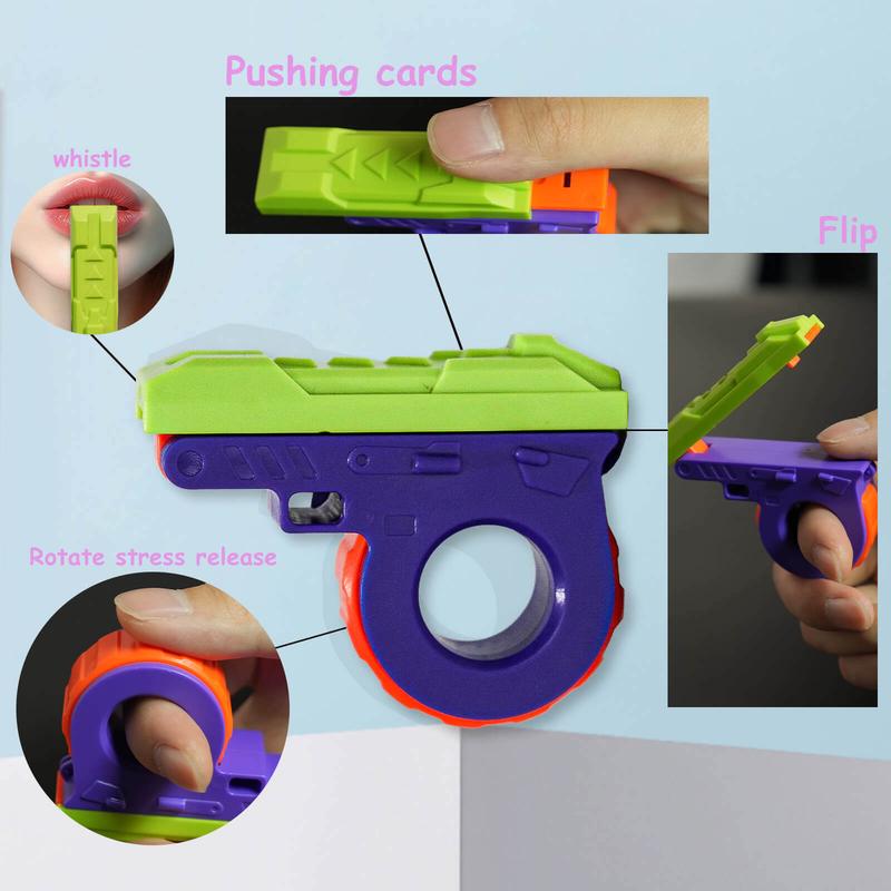 Fidget Toy，Whistle Stress Relief Toy Press Push Card Creative Rotating Fingertip Model Carrot Fidget Toy for Kid Adult