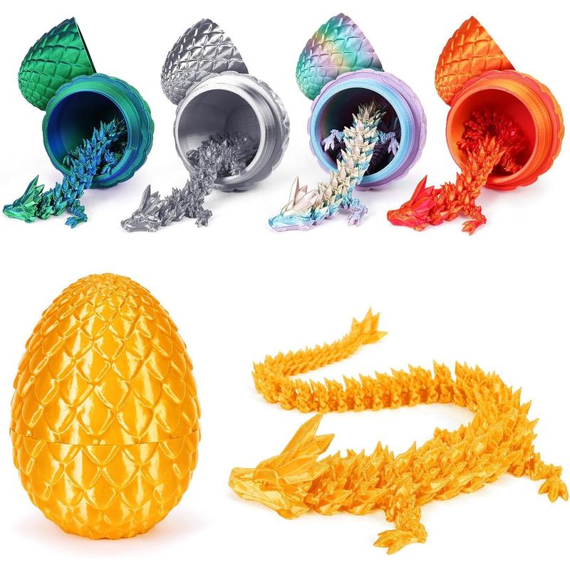 Dragon Egg -3D printed dragon egg in dragon, Crystal dragon joint dragon toys, 3D printed gift toys, executive desk toys, home office decoration, toy gifts for boys and girls