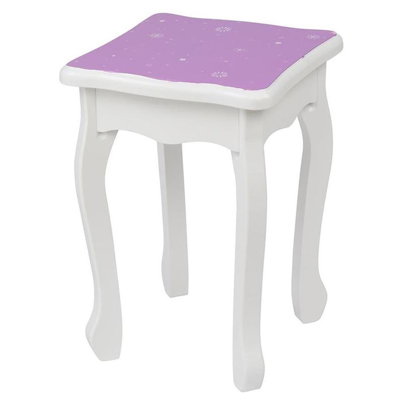 Kid's Vanity  Wooden Makeup Desk W  Mirror,Stool,Drawer Purple