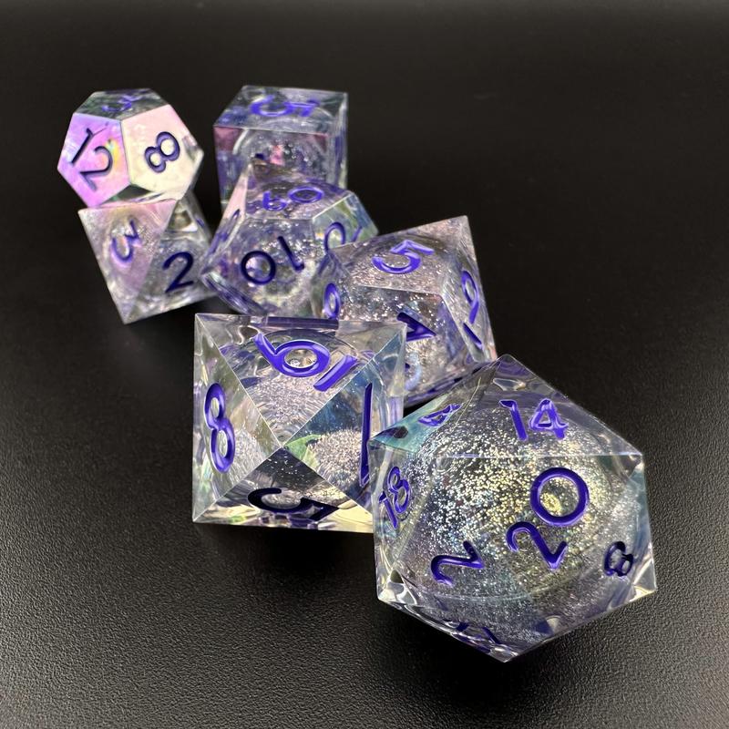 MinMax Misfits Starlight Enchantment Resin Polyhedral Set for Dungeons & Dragons (7 Pieces) | DnD | Pathfinder | Tabletop RPGS |  | TTRPGs