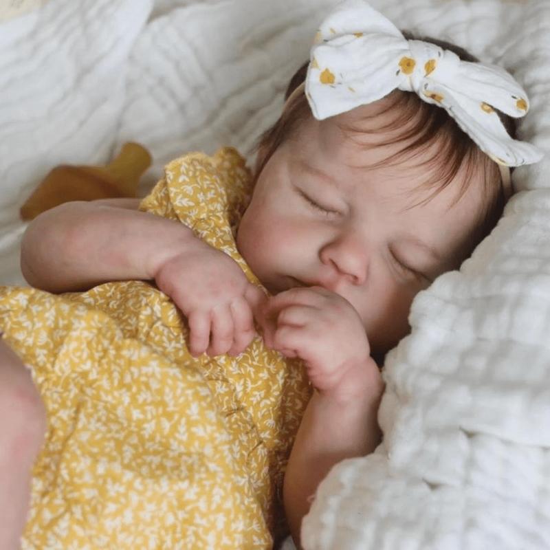 reborn baby doll,Realistic 50cm Asleep Reborn Baby Doll with 3D-Paint Skin and Visible Veins (Cloth Body, Vinyl Limbs) 20inch Newborn Bebe Girl Art Toy Lifelike Kids Birthday Gift