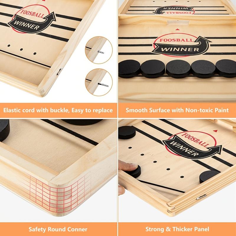 Family Fun: Fast Puck Game with Wooden Board for Interactive Play and Birthday Gifts