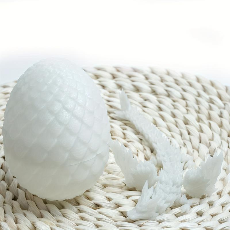 A 3D Printed Dragon Egg with Movable Dragon Man Doll-Home Office Plastic Table Decoration-Swinging Joint, Collection Toy-Ideal Gift for Christmas