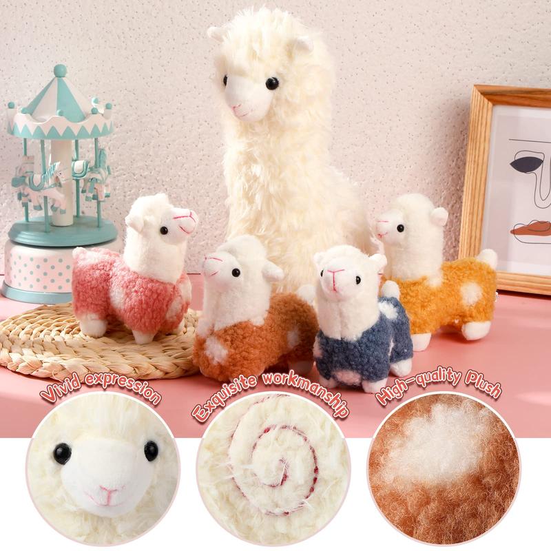 Plush Stuffed Animal Llama Gift for Her Llama Stuffed Animal with 4 little Llama Llama Plush Pillow Gifts for Girls Girls Boy Christmas Valentine's Day Birthday Anniversary Home Decor