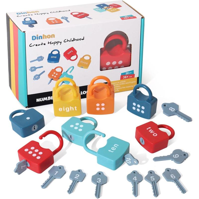 Kids Learning Locks with Keys Numbers Matching & Counting Montessori Educational Toys for Ages 3 yrs+ Boys and Girls Preschool Games Gifts