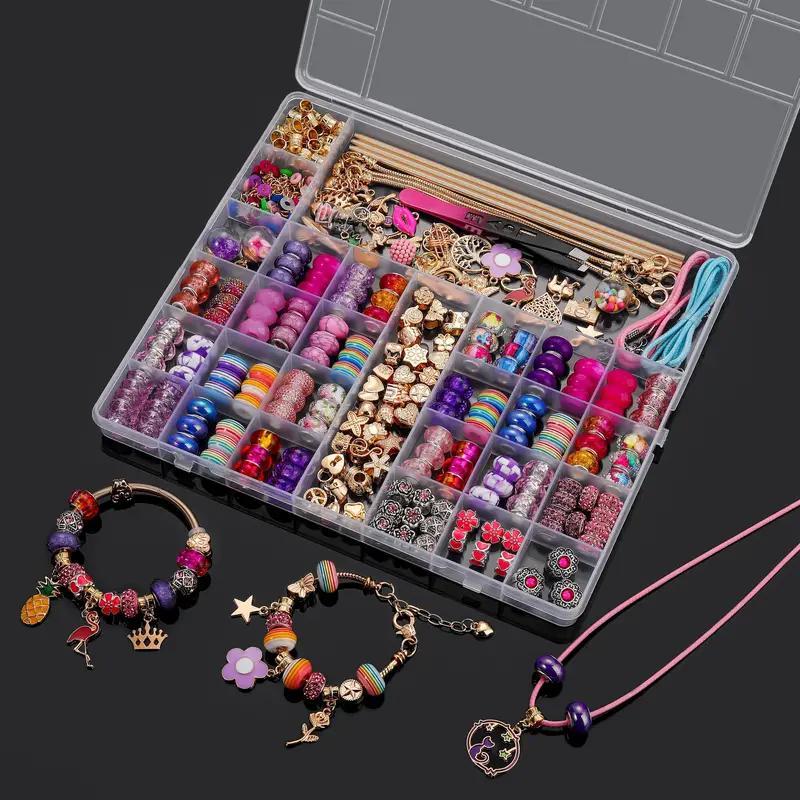 Creative Assorted Beads Charm Kit, 275pcs set Jewelry Making Kit with Portable Storage Box, DIY Jewelry Making Supplies for Women & Teenager, Stocking Fillers Gift