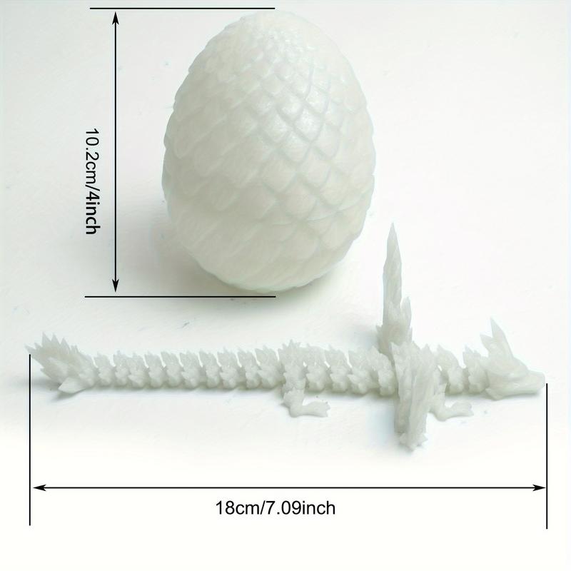 A 3D Printed Dragon Egg with Movable Dragon Man Doll-Home Office Plastic Table Decoration-Swinging Joint, Collection Toy-Ideal Gift for Christmas