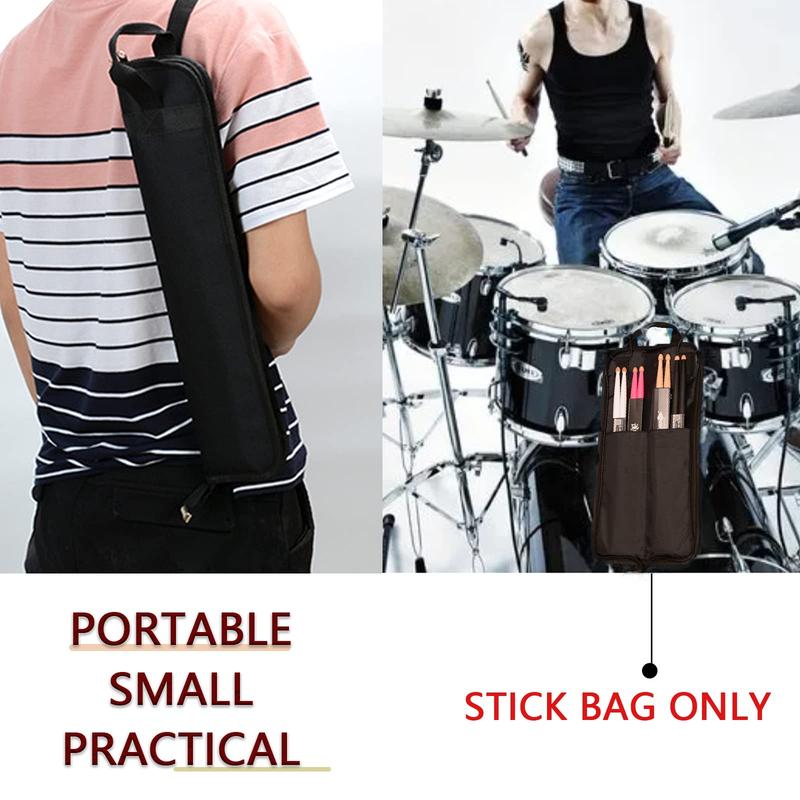 Portable Drum Stick Bag | Small Hanging Storage Case for Drumsticks | Durable Holder with Inside Hooks | Ideal for Mallets & Percussion Instruments