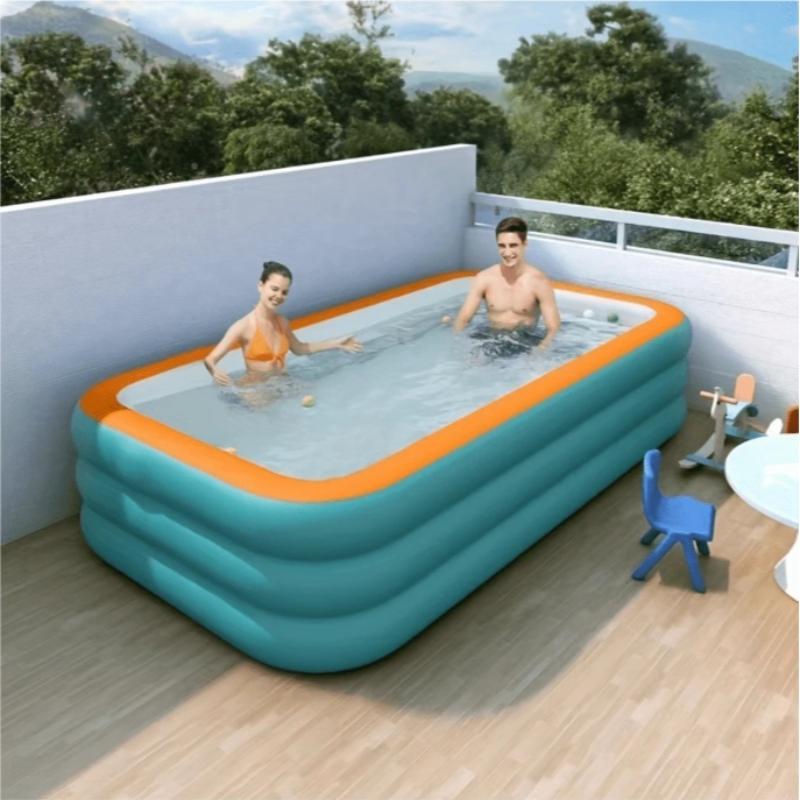 Inflatable Swimming Pool, Thickened Wear-resistant Full Size Swimming Pool, Interactive Water Party Swimming Pool for Garden, Backyard, Outdoor