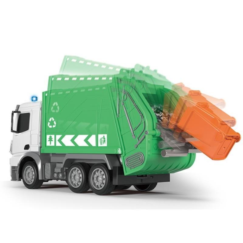 2.4G Remote Control Garbage Truck Toy, 1 Set Rechargeable Recycling Truck Toy with Trash Bin, Electric Wireless Garbage Truck Toy for Boys