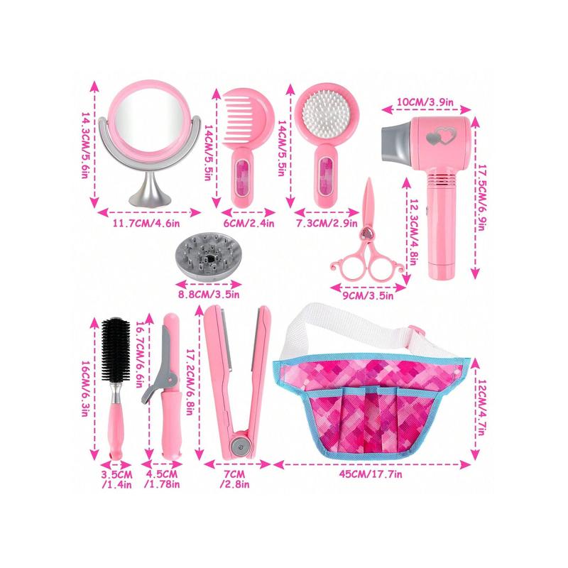 Girls Beauty Salon Set, 32PCS Kids Beauty Salon Toy Kit,Pretend Play Hair Stylist Toy Kit With Hairdryer, Barber Costume Apron,Hair Styling Toy Playset For Girls,Christmas Toys Gifts