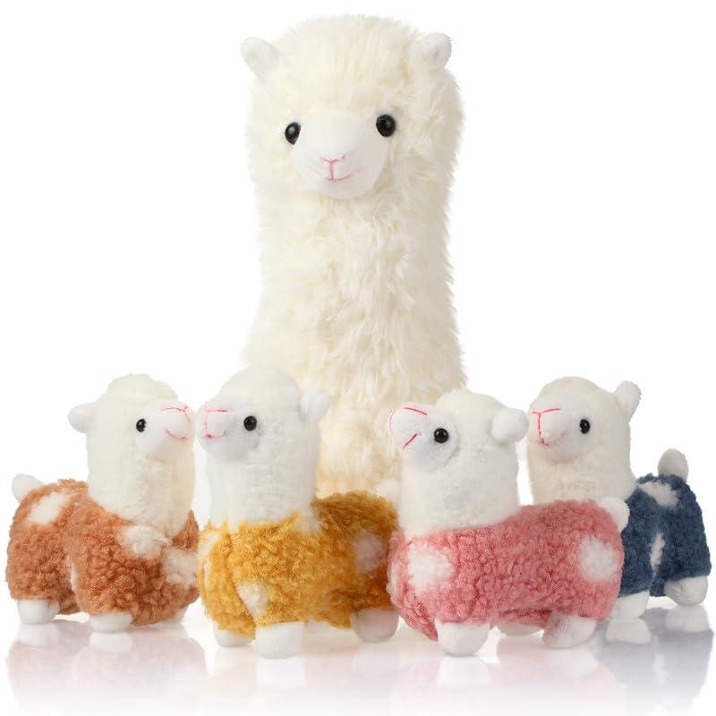 Plush Stuffed Animal Llama Gift for Her Llama Stuffed Animal with 4 little Llama Llama Plush Pillow Gifts for Girls Girls Boy Christmas Valentine's Day Birthday Anniversary Home Decor