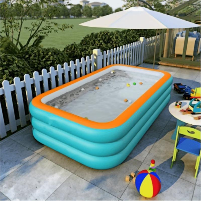 Inflatable Swimming Pool, Thickened Wear-resistant Full Size Swimming Pool, Interactive Water Party Swimming Pool for Garden, Backyard, Outdoor