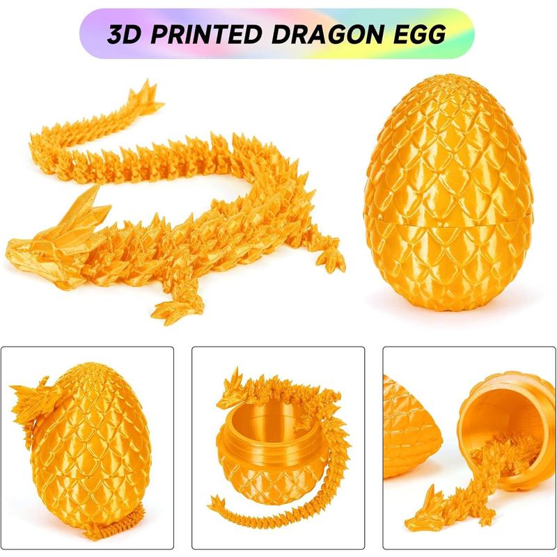 Dragon Egg -3D printed dragon egg in dragon, Crystal dragon joint dragon toys, 3D printed gift toys, executive desk toys, home office decoration, toy gifts for boys and girls