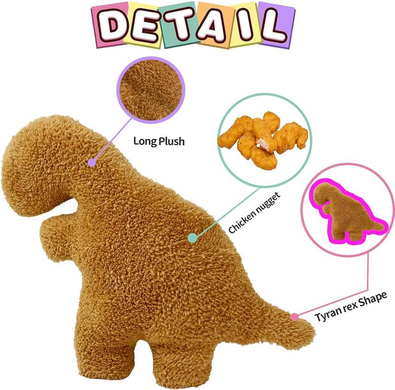 Dino Nugget Pillow Plush, Dinosaur Chicken Nugget Stuffed Animal Plush Toy, Party Decoration Birthday for Boys Girls