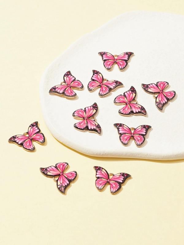 10pcs Butterfly Design Pendant, Fashion Alloy Diy Jewelry for Women for Gift, Fashion Accessories for Necklace, Bracelet, Earrings Making