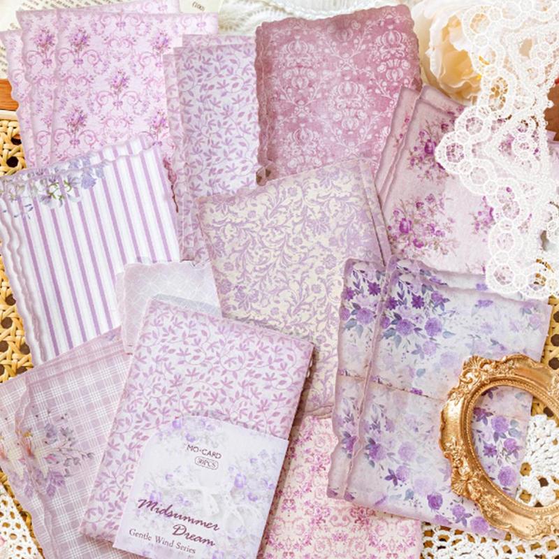 Vintage Floral Pattern Decorative Craft Paper, 30 Sheets Pack Aesthetics Material Paper for DIY Scrapbook Gift Wrapping Decor