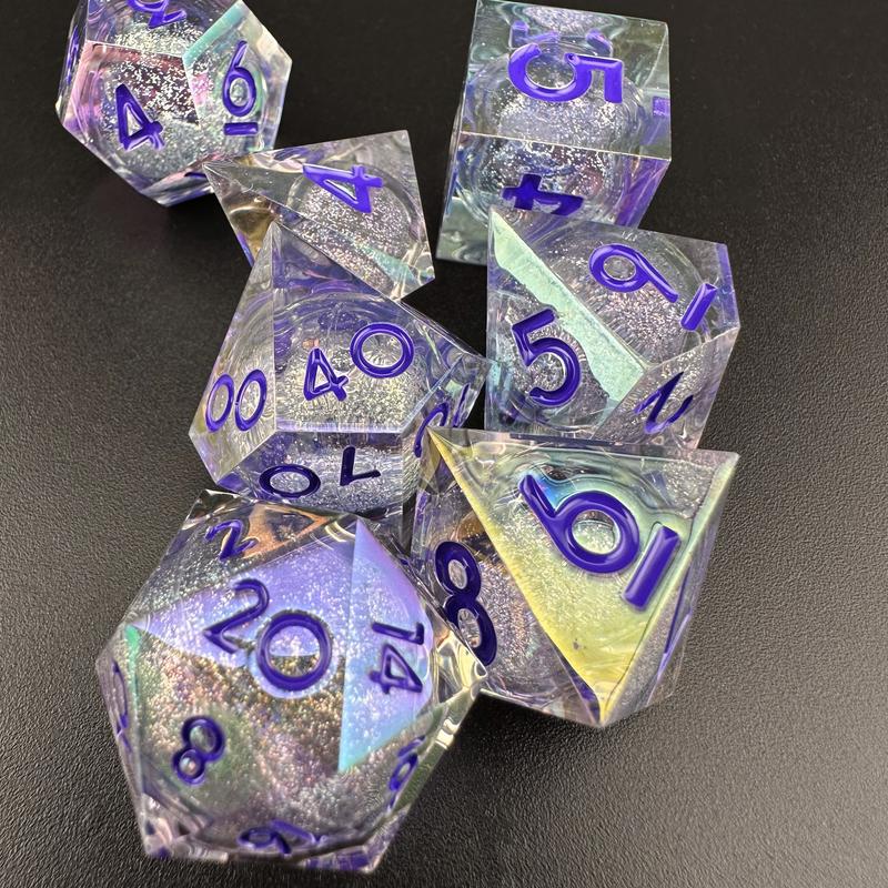 MinMax Misfits Starlight Enchantment Resin Polyhedral Set for Dungeons & Dragons (7 Pieces) | DnD | Pathfinder | Tabletop RPGS |  | TTRPGs