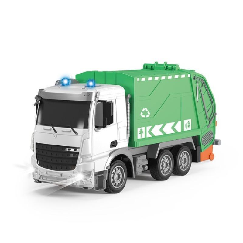 2.4G Remote Control Garbage Truck Toy, 1 Set Rechargeable Recycling Truck Toy with Trash Bin, Electric Wireless Garbage Truck Toy for Boys