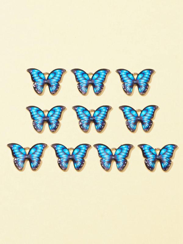 10pcs Butterfly Design Pendant, Fashion Alloy Diy Jewelry for Women for Gift, Fashion Accessories for Necklace, Bracelet, Earrings Making