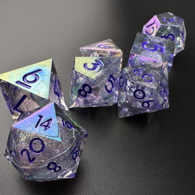 MinMax Misfits Starlight Enchantment Resin Polyhedral Set for Dungeons & Dragons (7 Pieces) | DnD | Pathfinder | Tabletop RPGS |  | TTRPGs