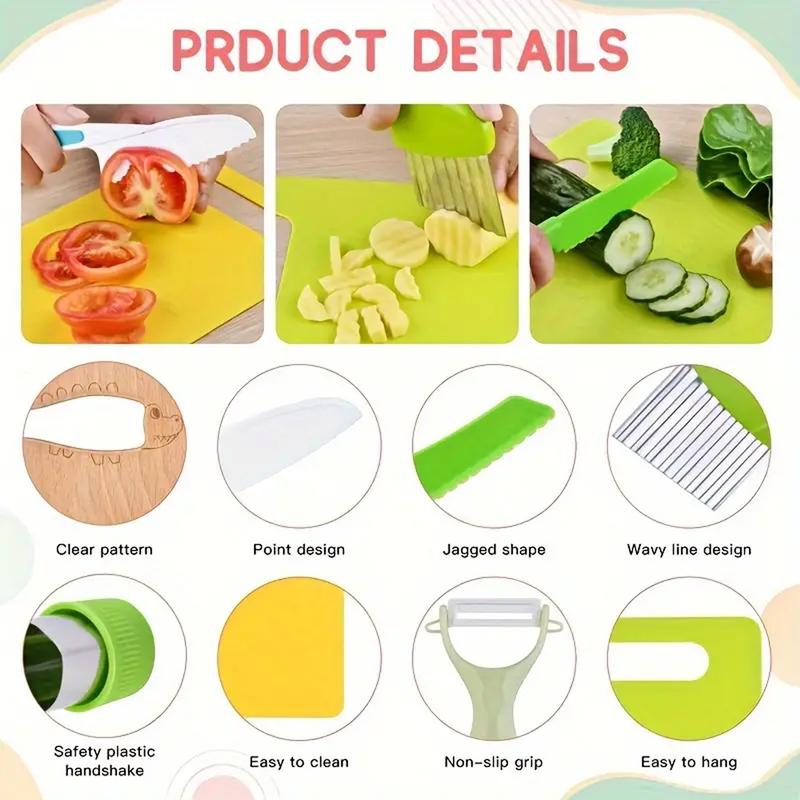 Montessori 13 Piece Kids Cooking Tools, Children Cooking Tool Set for Real Cooking for Kids Birthday Christmas Gift Black Friday