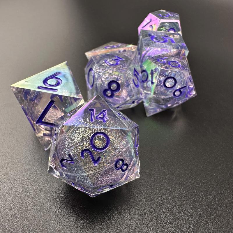 MinMax Misfits Starlight Enchantment Resin Polyhedral Set for Dungeons & Dragons (7 Pieces) | DnD | Pathfinder | Tabletop RPGS |  | TTRPGs