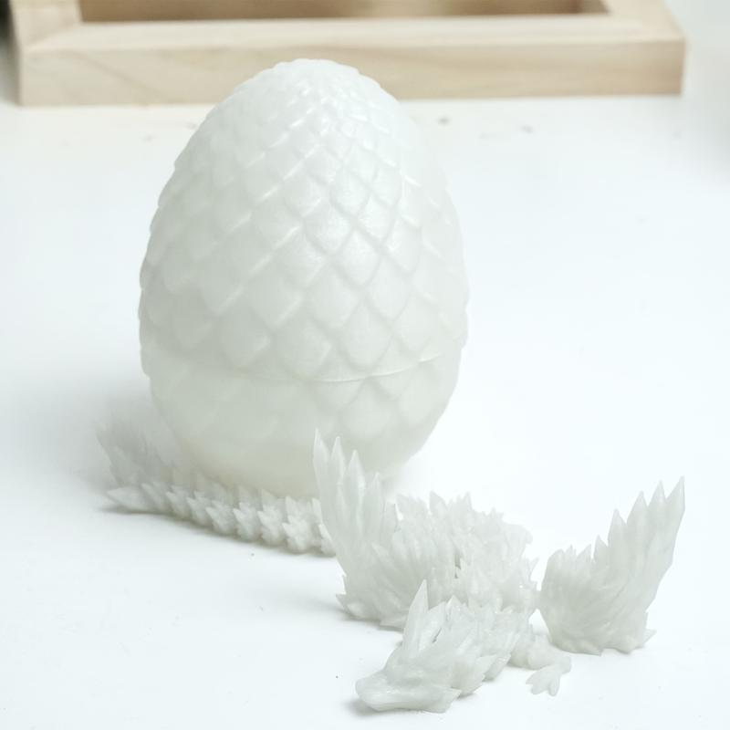 A 3D Printed Dragon Egg with Movable Dragon Man Doll-Home Office Plastic Table Decoration-Swinging Joint, Collection Toy-Ideal Gift for Christmas