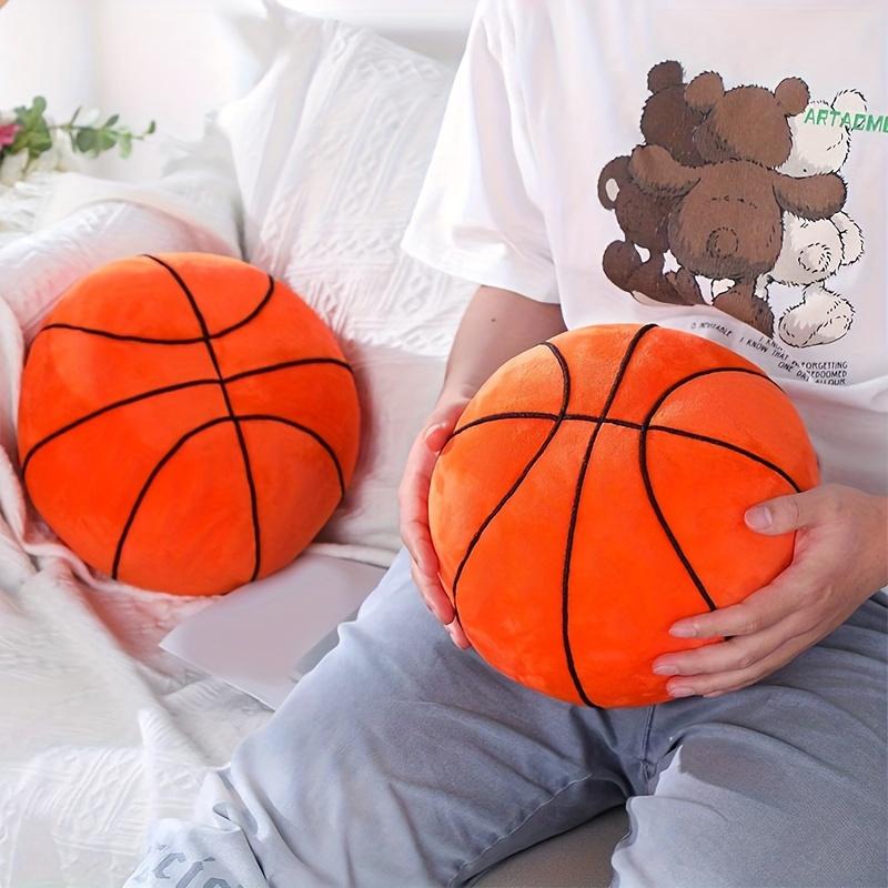 Soft Plush Simulation Basketball Plush Pillow - Polyester Fiber Stuffed Toy Ball for Boys Who Love Sports, Features Sports Theme and Realistic Design - Great for Basketball Fans and Sports Enthusiasts