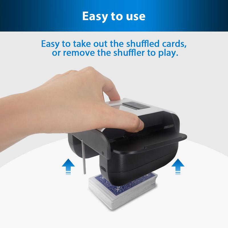 ShuffleBox S1 Automatic Card Shuffler with 2000mAh Rechargeable Battery, Low Noise, Card-Jam Free