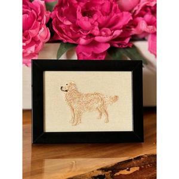 Golden Retriever Machine Embroidered and Framed!  Other Designs and Breeds Available!