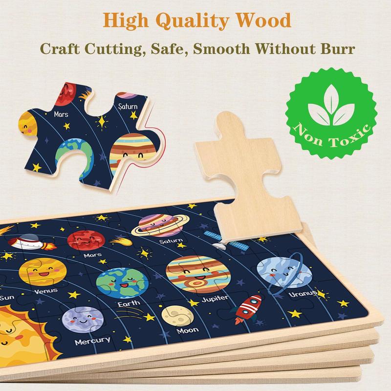 Puzzles for Kids Ages 4-6, 4 Pack 24 Pieces Wooden Puzzles for Toddlers Ages 3 4 5 6 7 8 Year Olds Puzzles Toys. Children Jigsaw for Boys and Girls Gifts Educational Learning Toys