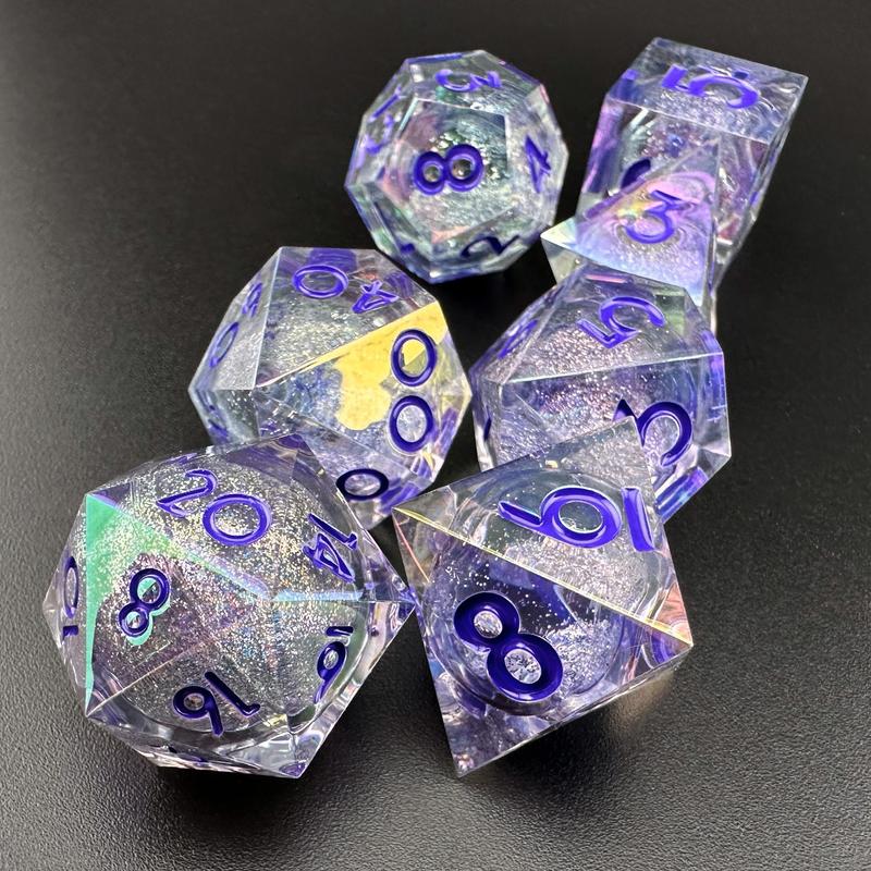 MinMax Misfits Starlight Enchantment Resin Polyhedral Set for Dungeons & Dragons (7 Pieces) | DnD | Pathfinder | Tabletop RPGS |  | TTRPGs