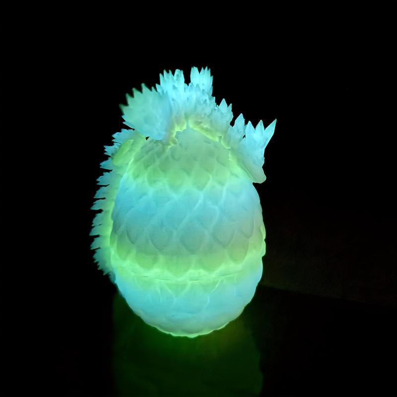 A 3D Printed Dragon Egg with Movable Dragon Man Doll-Home Office Plastic Table Decoration-Swinging Joint, Collection Toy-Ideal Gift for Christmas