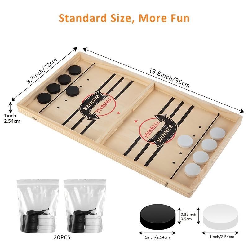 Family Fun: Fast Puck Game with Wooden Board for Interactive Play and Birthday Gifts