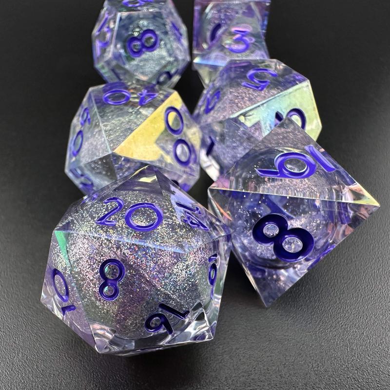 MinMax Misfits Starlight Enchantment Resin Polyhedral Set for Dungeons & Dragons (7 Pieces) | DnD | Pathfinder | Tabletop RPGS |  | TTRPGs